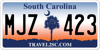 SC license plate MJZ423