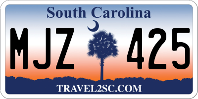 SC license plate MJZ425