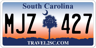 SC license plate MJZ427