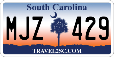 SC license plate MJZ429