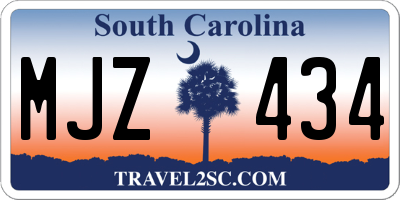 SC license plate MJZ434