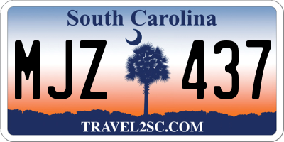 SC license plate MJZ437