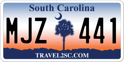 SC license plate MJZ441