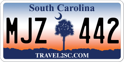 SC license plate MJZ442
