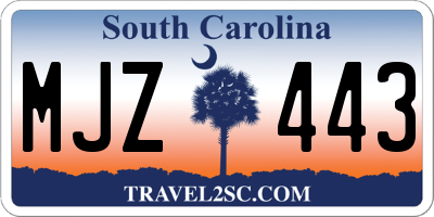 SC license plate MJZ443