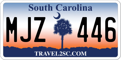 SC license plate MJZ446