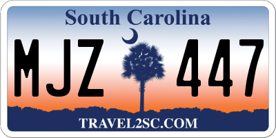 SC license plate MJZ447