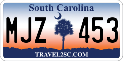 SC license plate MJZ453