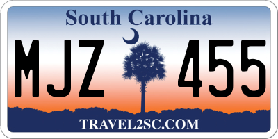 SC license plate MJZ455