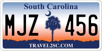 SC license plate MJZ456