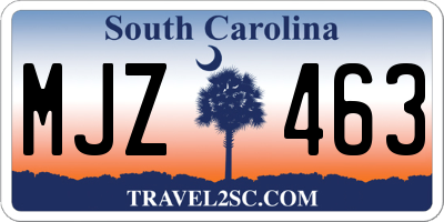 SC license plate MJZ463