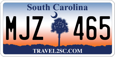 SC license plate MJZ465