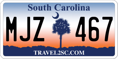 SC license plate MJZ467