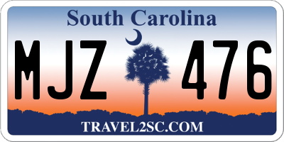 SC license plate MJZ476