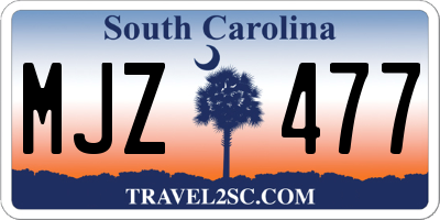 SC license plate MJZ477
