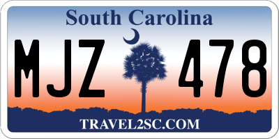 SC license plate MJZ478