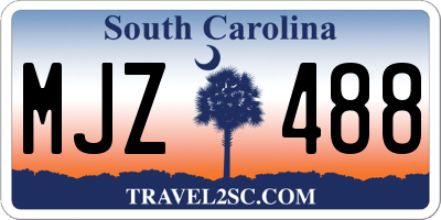 SC license plate MJZ488