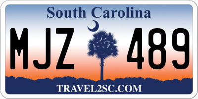 SC license plate MJZ489