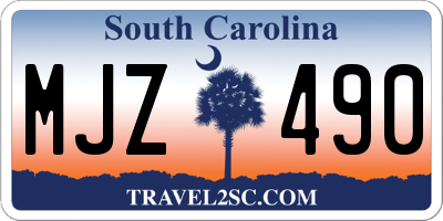 SC license plate MJZ490