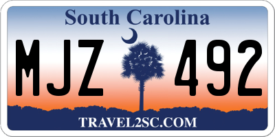 SC license plate MJZ492