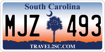 SC license plate MJZ493