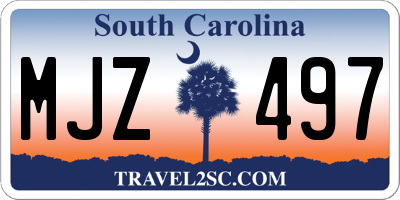 SC license plate MJZ497