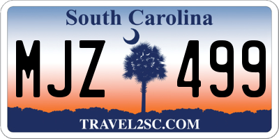SC license plate MJZ499