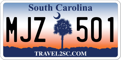 SC license plate MJZ501