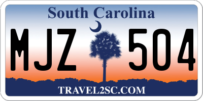 SC license plate MJZ504