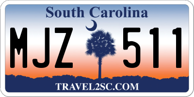 SC license plate MJZ511
