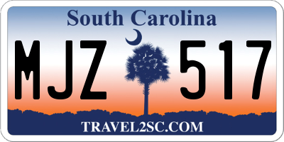 SC license plate MJZ517