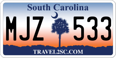 SC license plate MJZ533