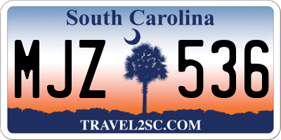 SC license plate MJZ536