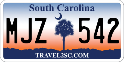 SC license plate MJZ542