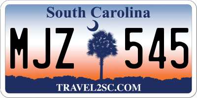 SC license plate MJZ545