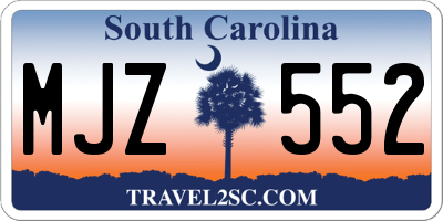 SC license plate MJZ552