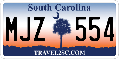 SC license plate MJZ554