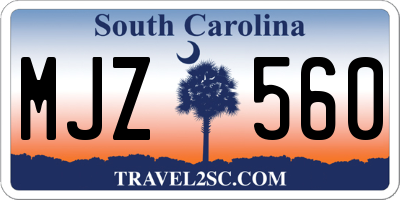 SC license plate MJZ560