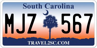 SC license plate MJZ567