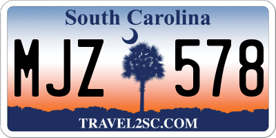 SC license plate MJZ578