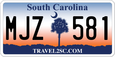 SC license plate MJZ581
