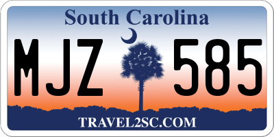 SC license plate MJZ585