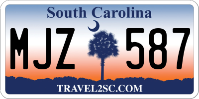 SC license plate MJZ587