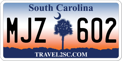SC license plate MJZ602