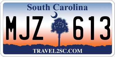 SC license plate MJZ613