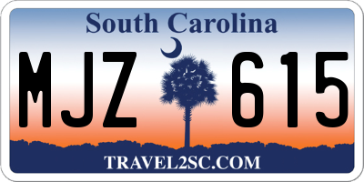 SC license plate MJZ615