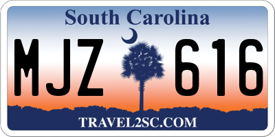 SC license plate MJZ616