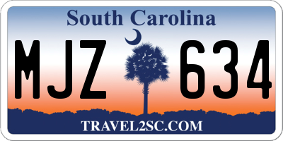 SC license plate MJZ634