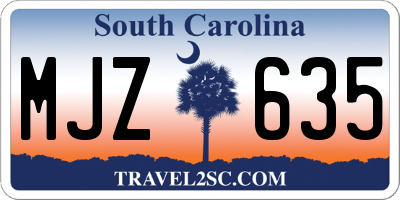 SC license plate MJZ635