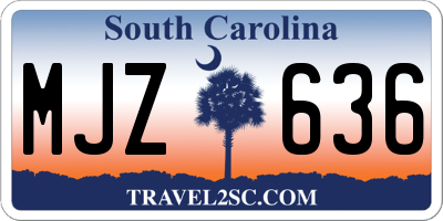 SC license plate MJZ636